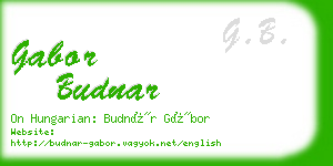 gabor budnar business card